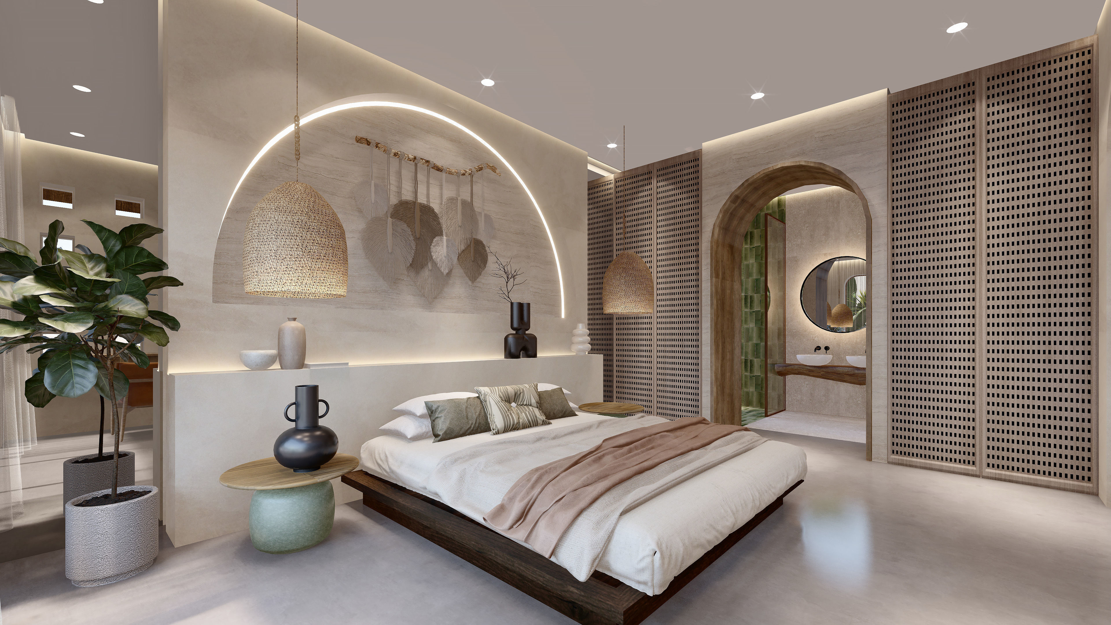 Wabi sabi style modern vacation apartement sketchup design 3D model_1