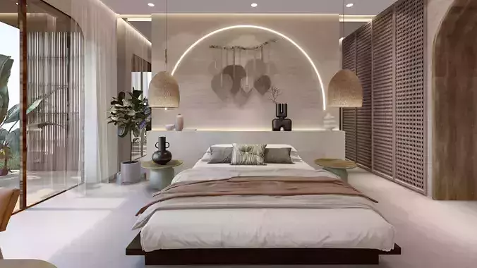 Wabi sabi style modern vacation apartement sketchup design 3D model