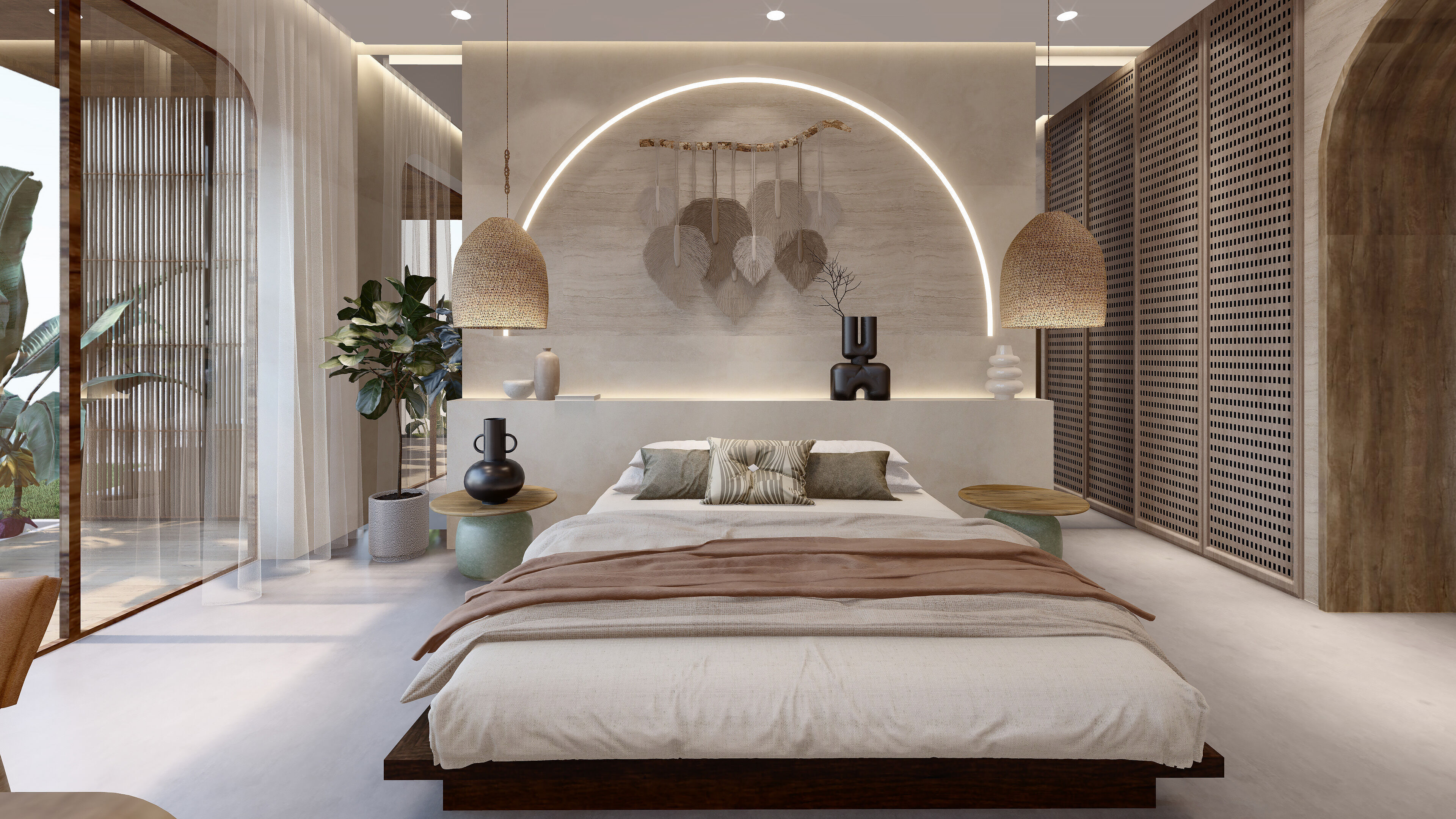 Wabi sabi style modern vacation apartement sketchup design 3D model_0