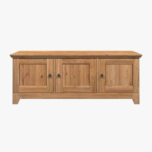 Country Cabinet 3 Door Solid Natural Oak  3D model