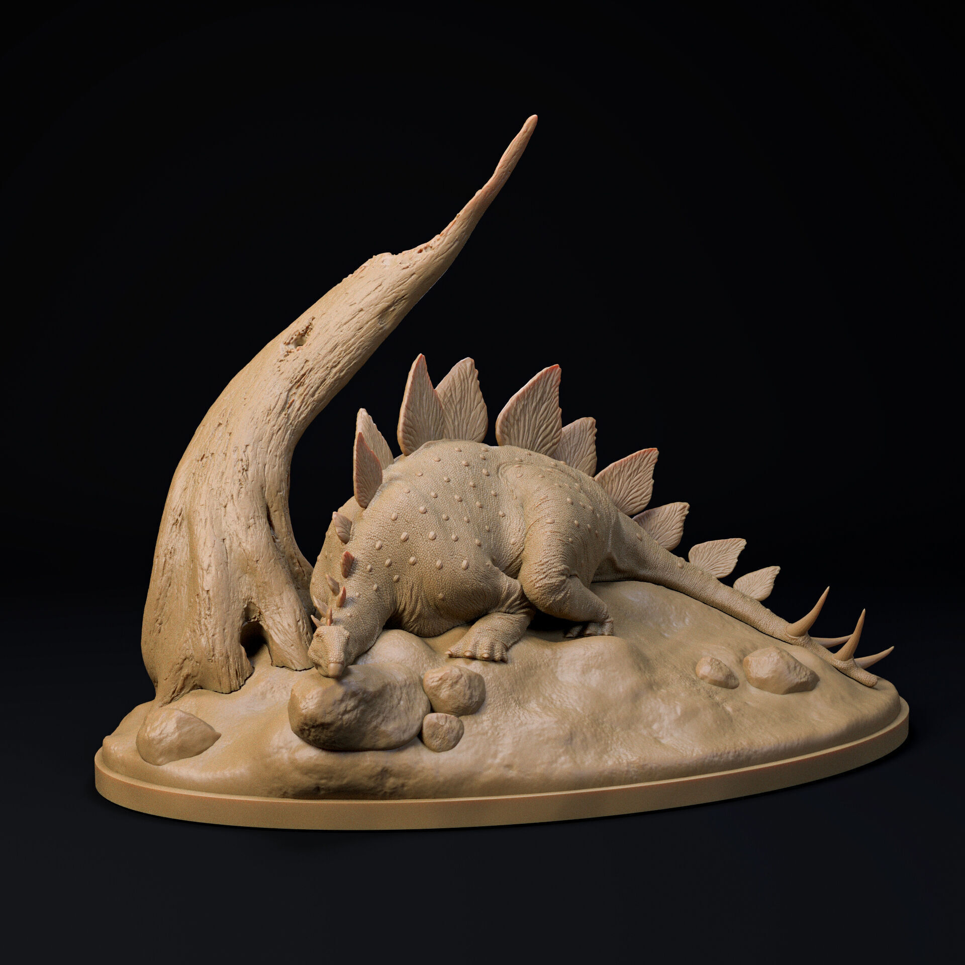 Stegosaurus 1-35 scale pre-supported dinosaur 3D print model_3