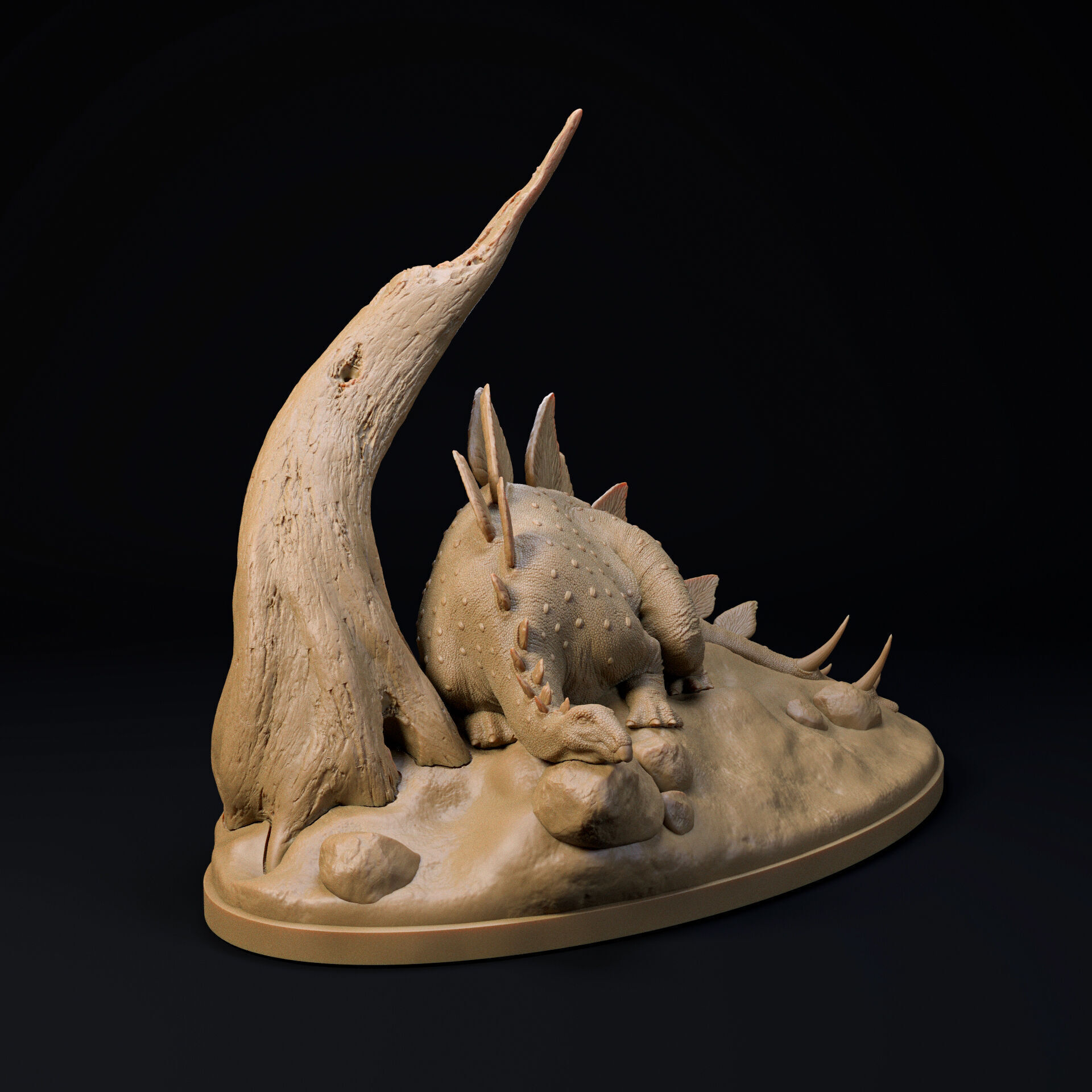 Stegosaurus 1-35 scale pre-supported dinosaur 3D print model_2