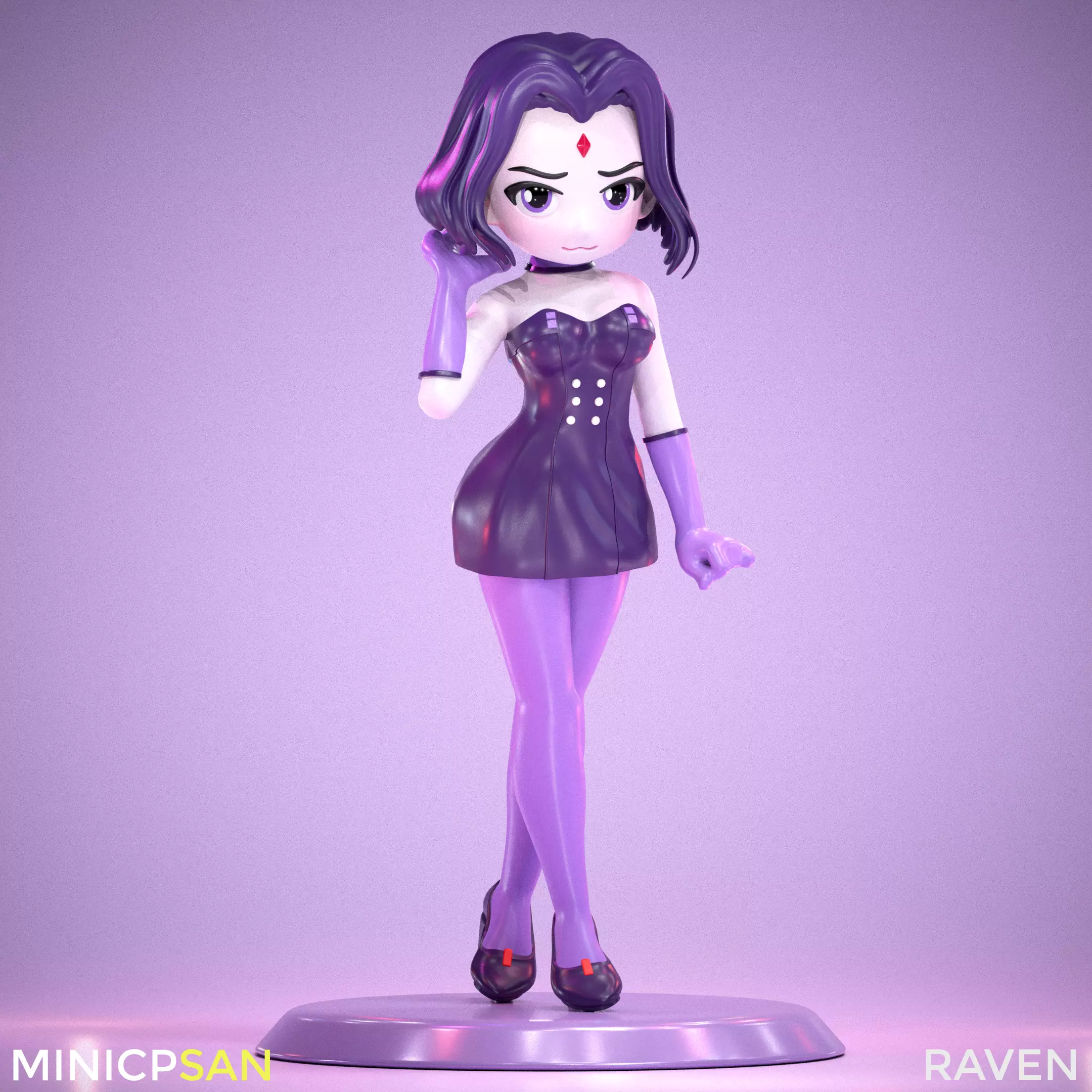 Raven - Cute Midnight Charm Outfit - Teen Titans 3D print model