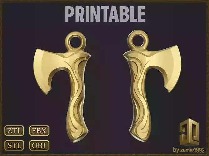 Stylized Axe jewelry design 