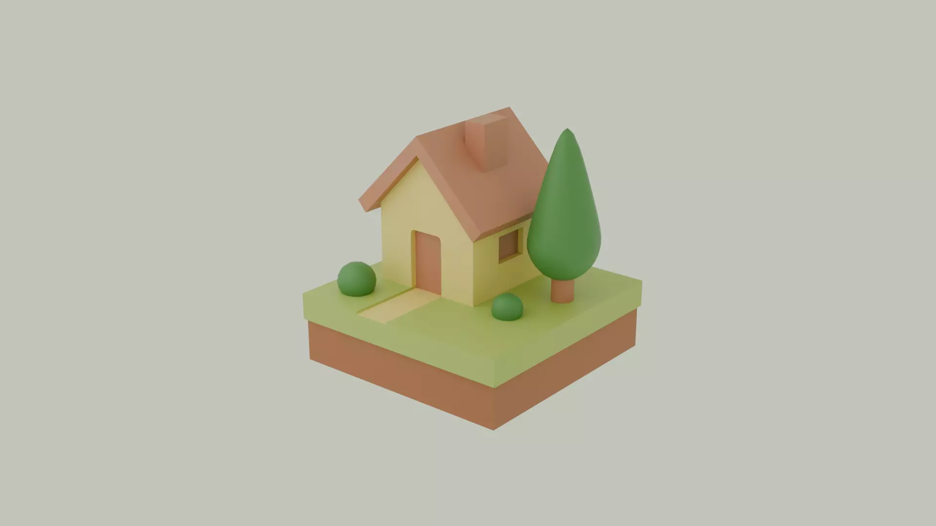Cozy low poly house Free low-poly 3D model