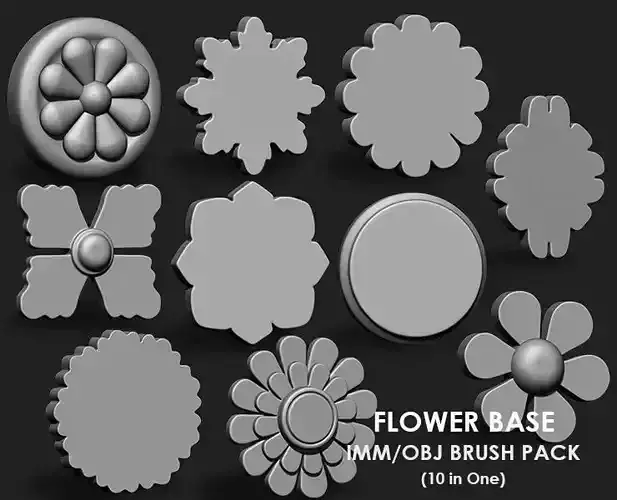 Flowers Base IMM Obj Brush Pack 10 in One