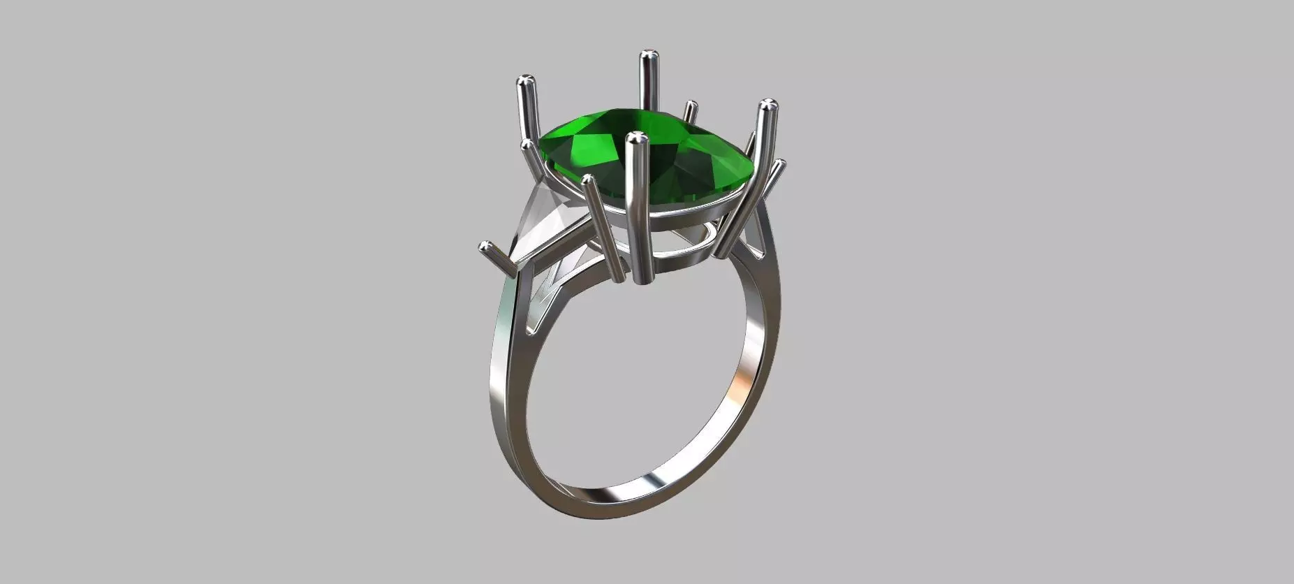 Cushion Gemstone ring 12 40x9 40mm 3D print model