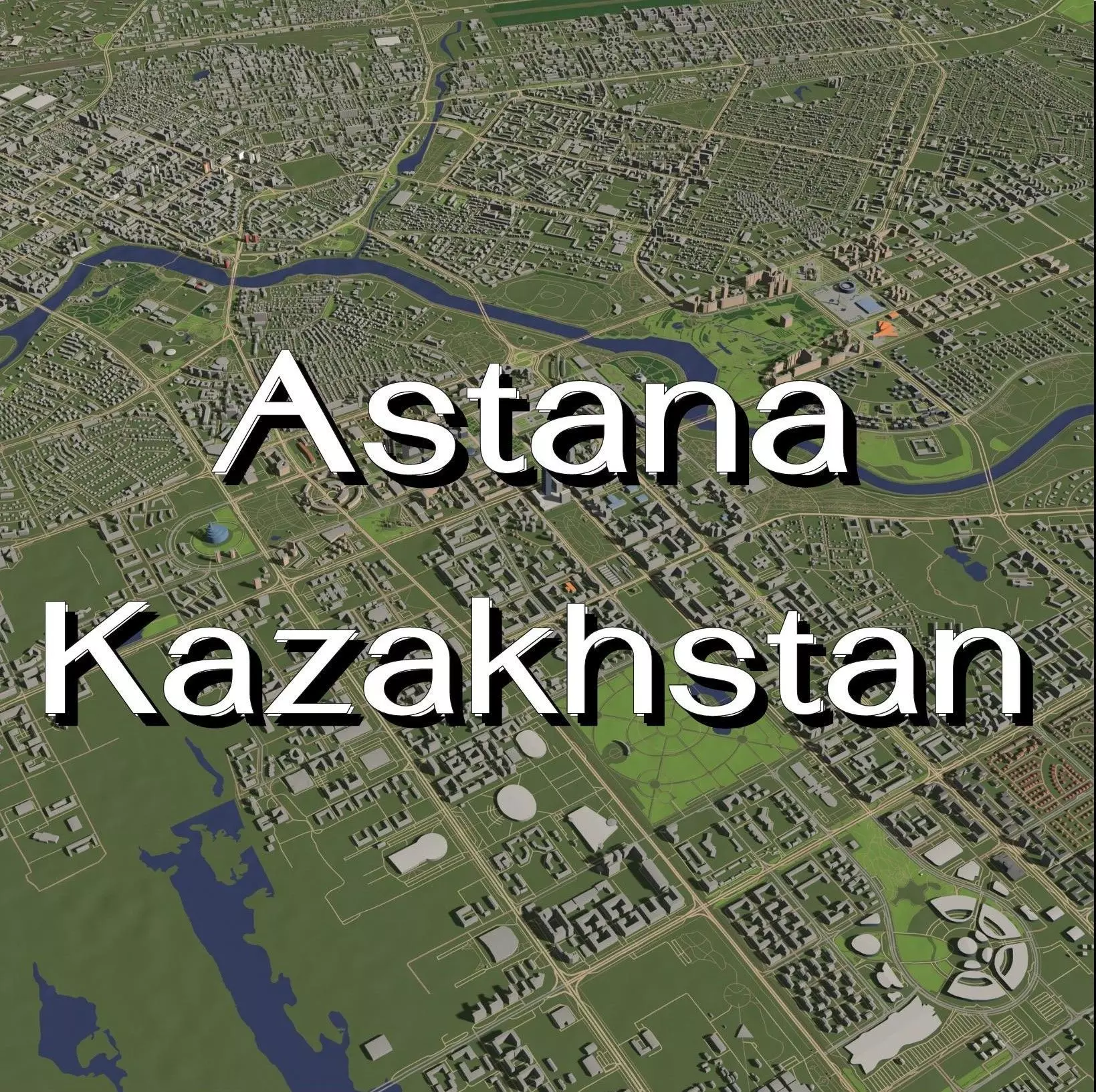 Astana Kazakhstan - city and urban 3D model
