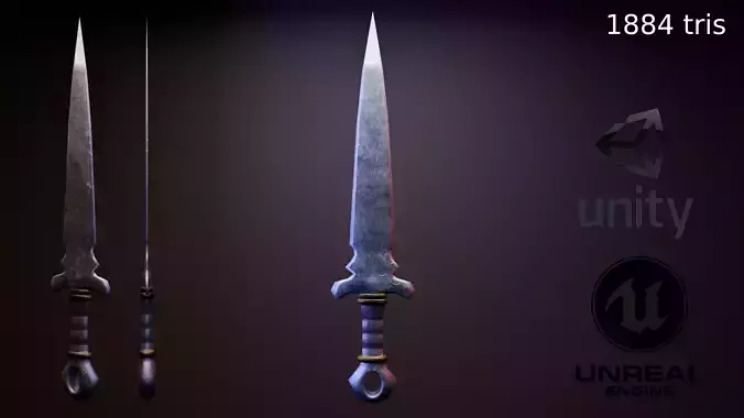 Medieval Dagger 3D - LowPoly