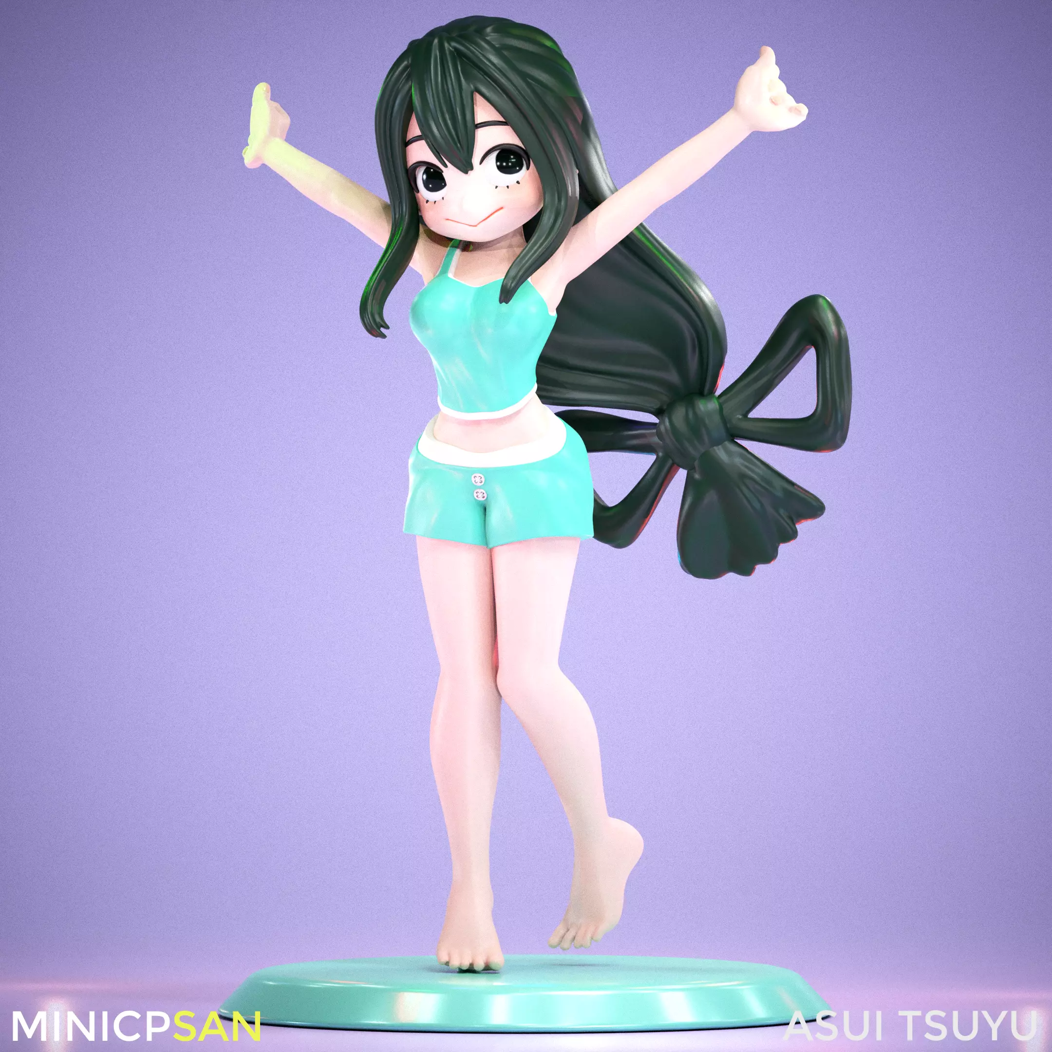 Asui Tsuyu - Cheerful Summer Splash Outfit - My Hero Academia 3D print model