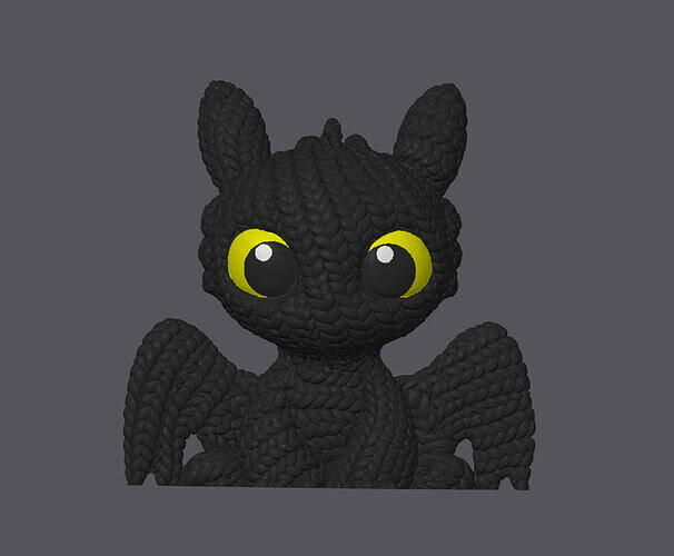 Knitted Toothless 3D Printable 3D print model