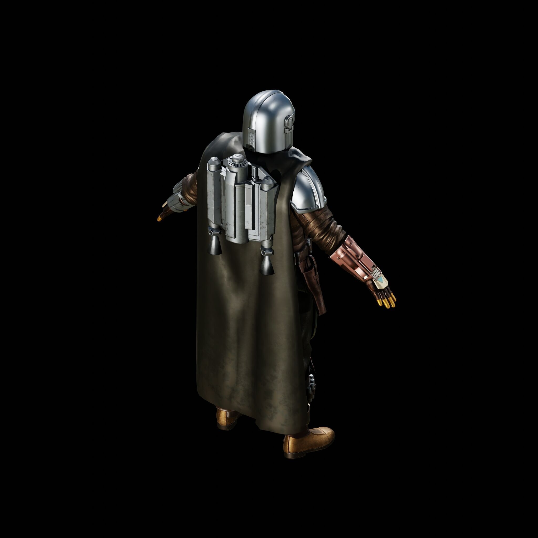 MANDALORIAN FULL COSPLAY with HELMET and JETPACK - FAN 3D PRINT 3D print model_18