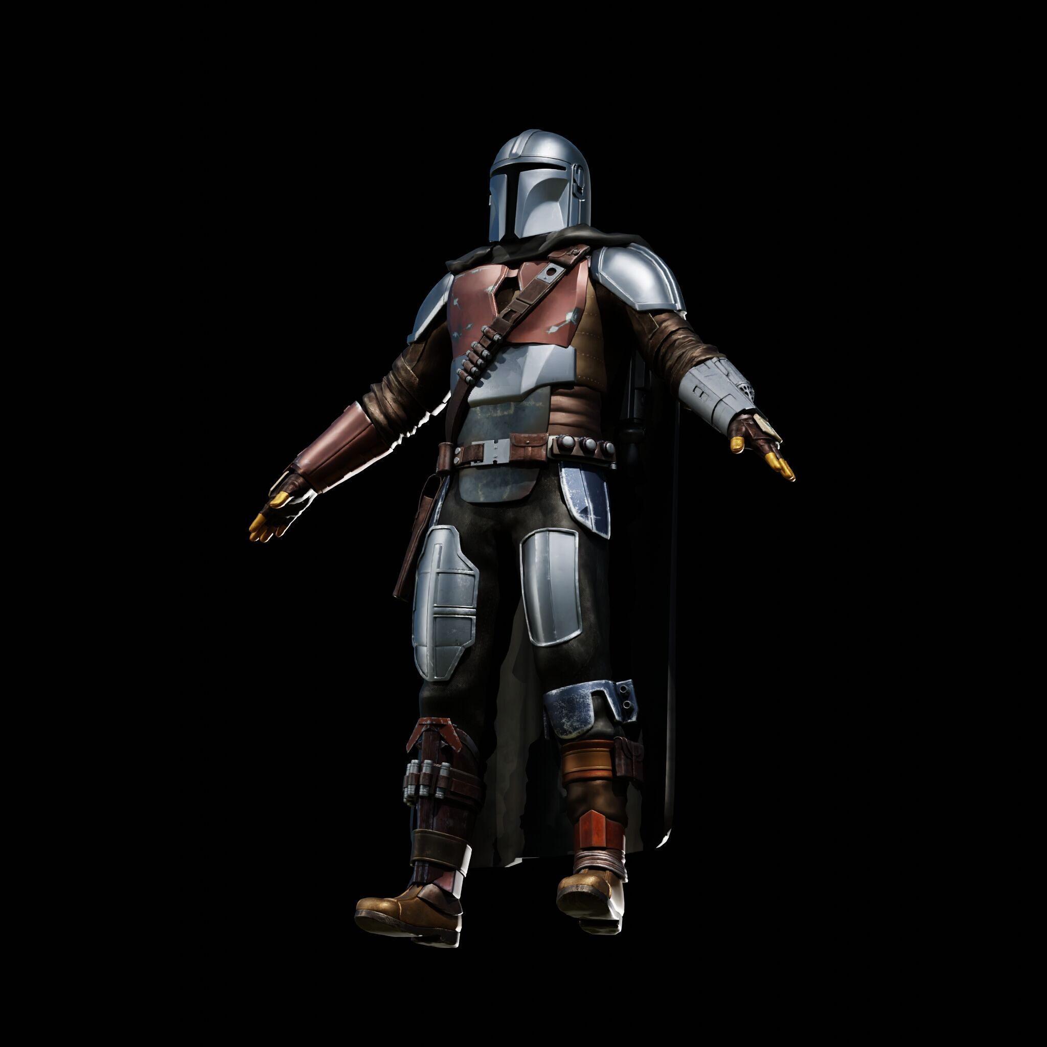 MANDALORIAN FULL COSPLAY with HELMET and JETPACK - FAN 3D PRINT 3D print model_19