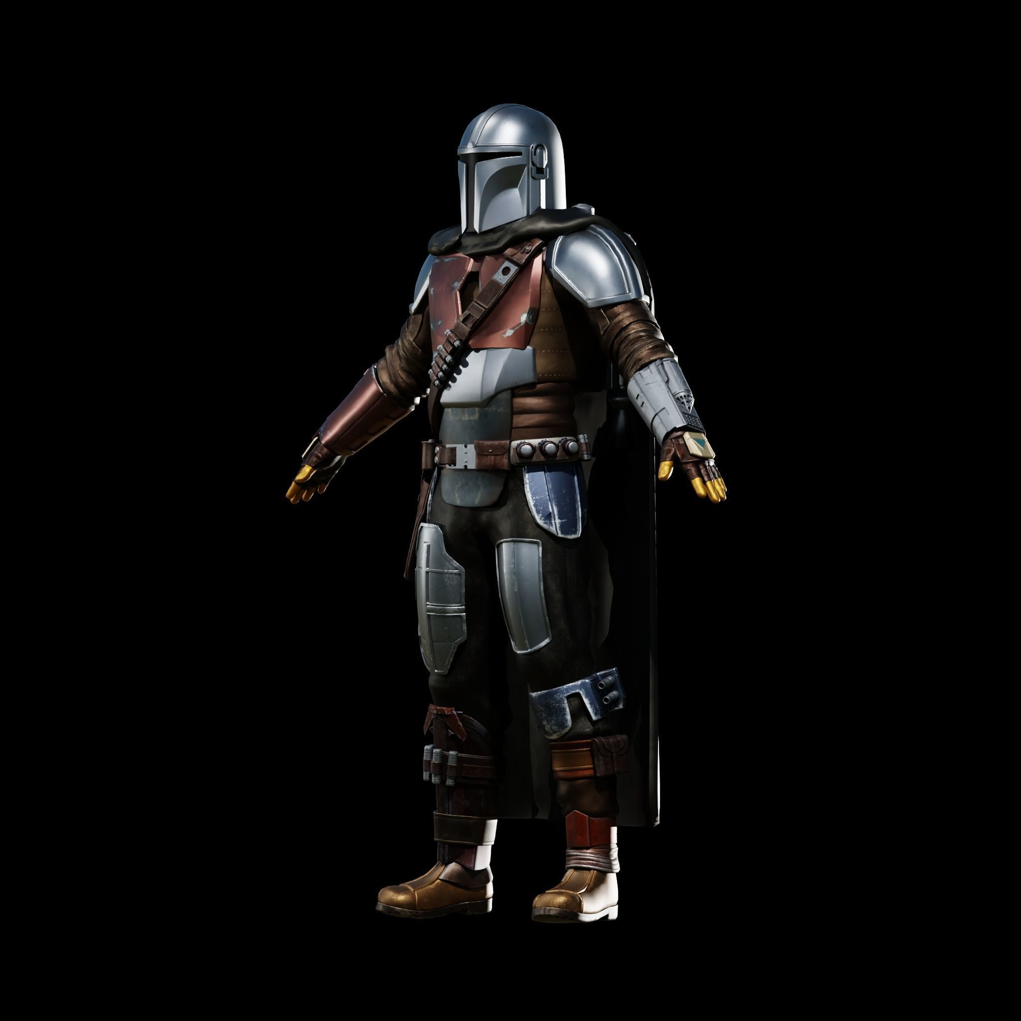 MANDALORIAN FULL COSPLAY with HELMET and JETPACK - FAN 3D PRINT 3D print model_33