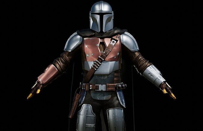 MANDALORIAN FULL COSPLAY with HELMET and JETPACK - FAN 3D PRINT Low-poly 3D print model