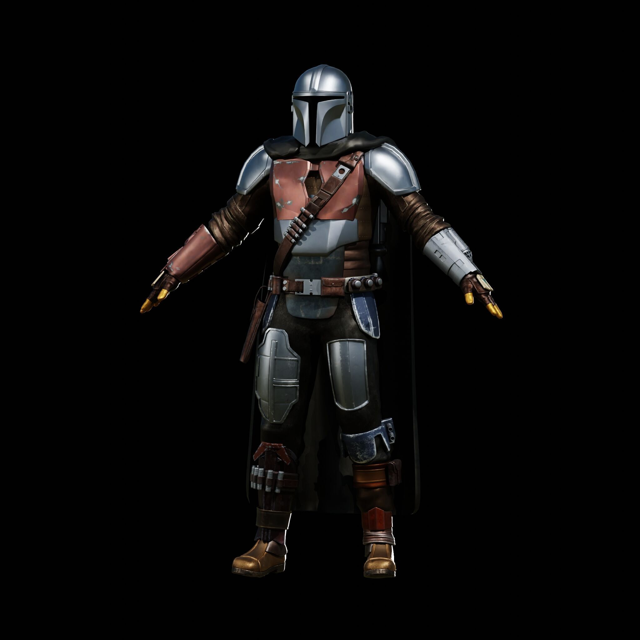 MANDALORIAN FULL COSPLAY with HELMET and JETPACK - FAN 3D PRINT 3D print model_27