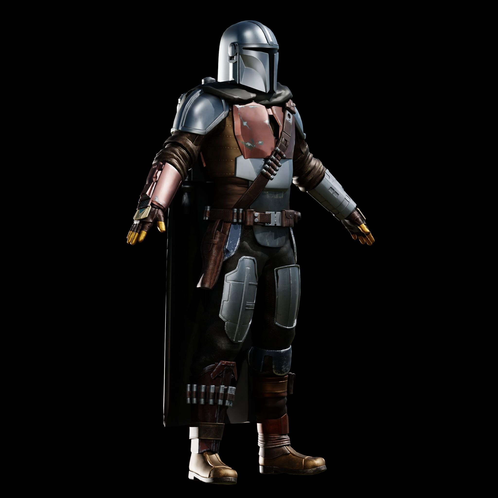 MANDALORIAN FULL COSPLAY with HELMET and JETPACK - FAN 3D PRINT 3D print model_31