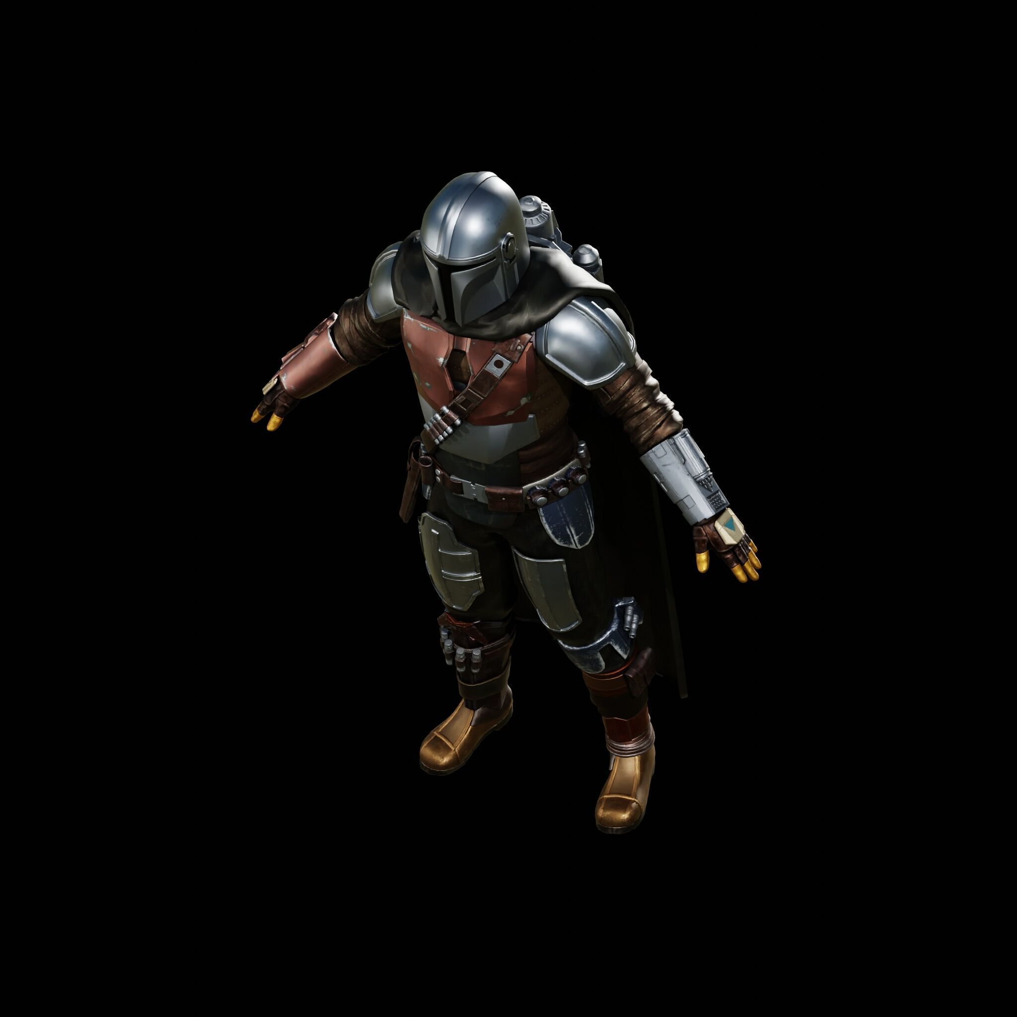 MANDALORIAN FULL COSPLAY with HELMET and JETPACK - FAN 3D PRINT 3D print model_35