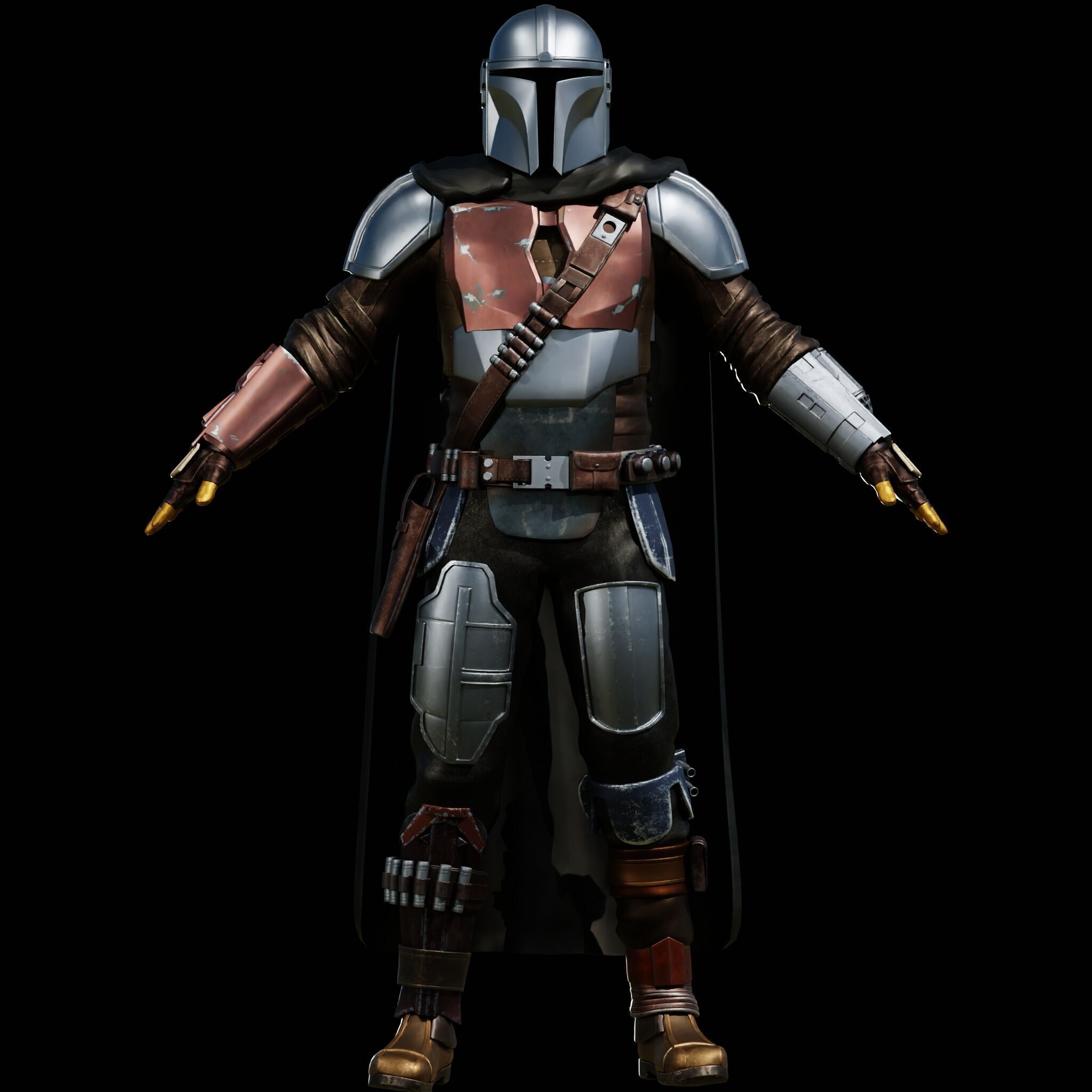 MANDALORIAN FULL COSPLAY with HELMET and JETPACK - FAN 3D PRINT 3D print model_30