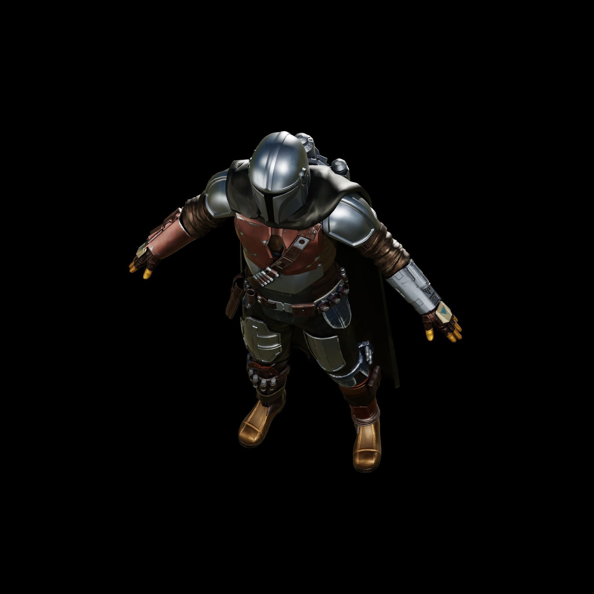 MANDALORIAN FULL COSPLAY with HELMET and JETPACK - FAN 3D PRINT 3D print model_24