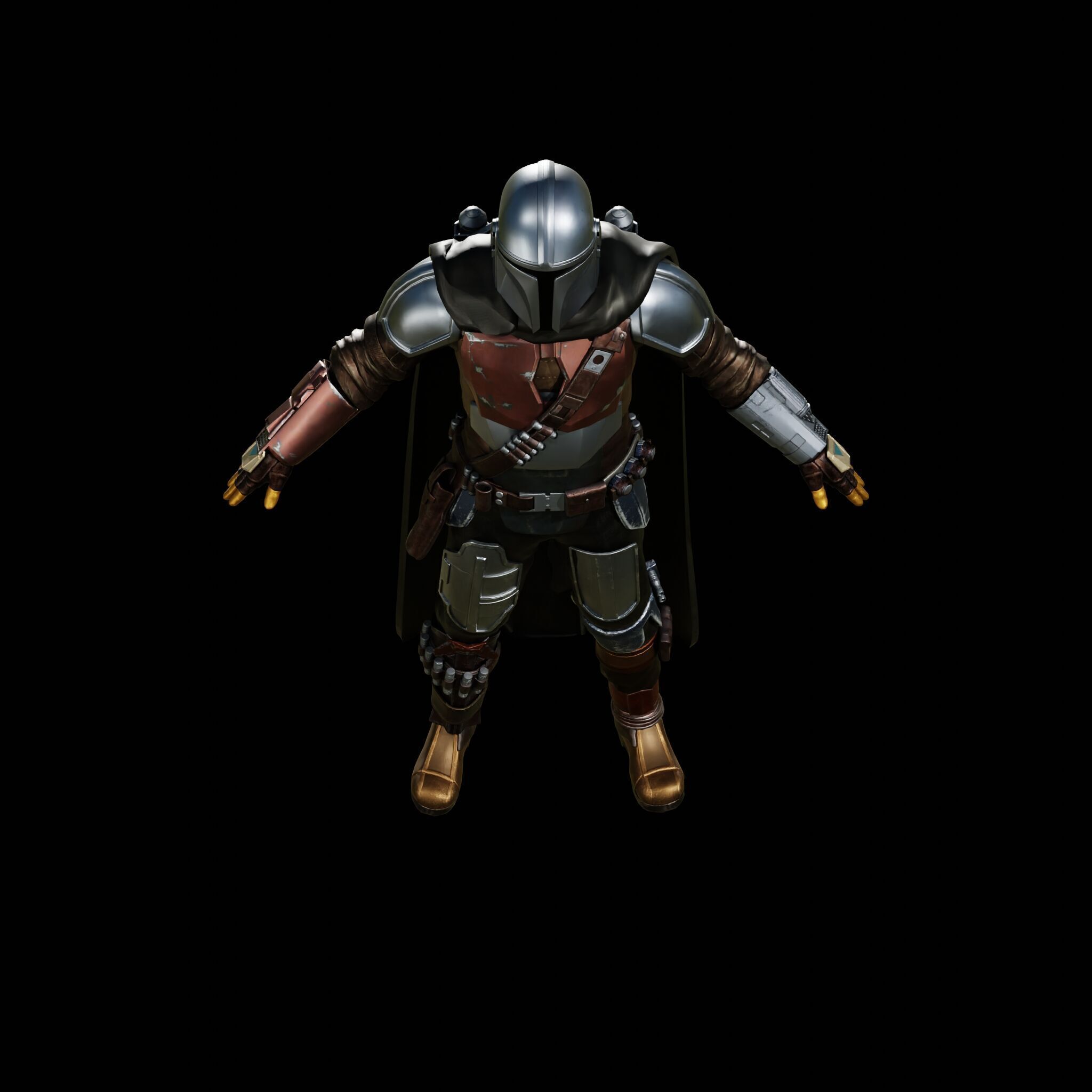 MANDALORIAN FULL COSPLAY with HELMET and JETPACK - FAN 3D PRINT 3D print model_25