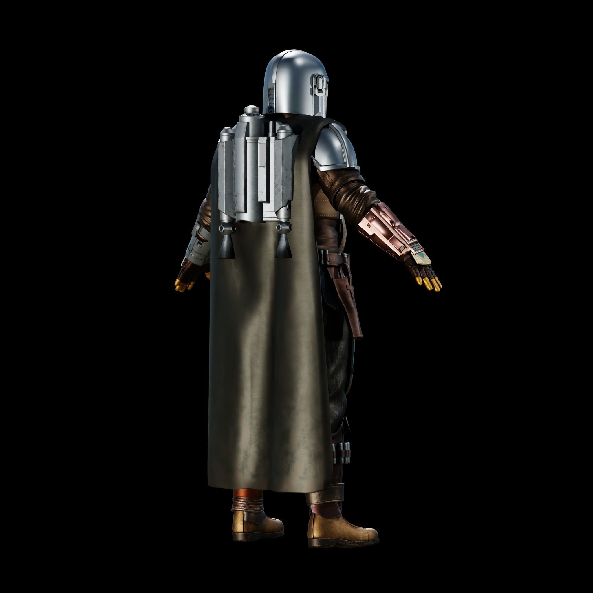 MANDALORIAN FULL COSPLAY with HELMET and JETPACK - FAN 3D PRINT 3D print model_32