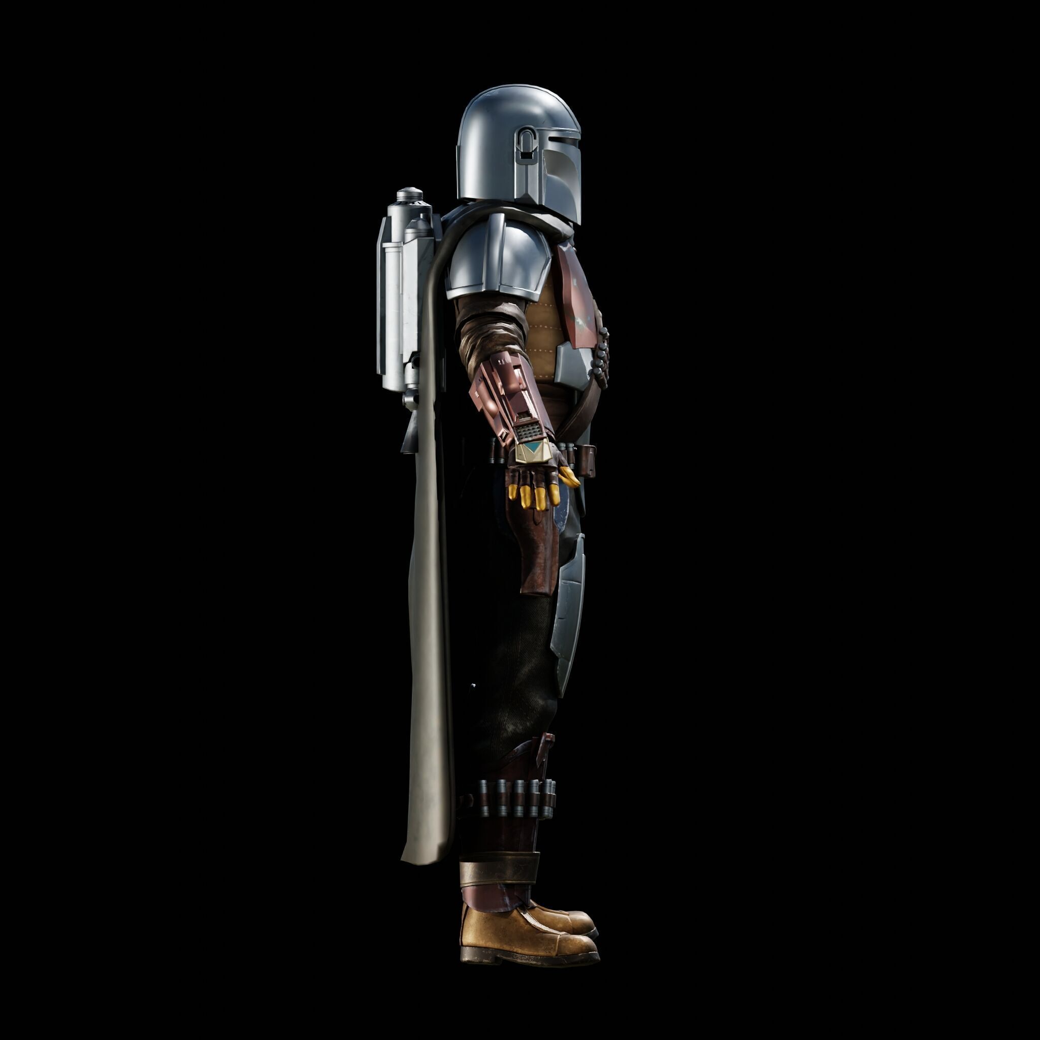 MANDALORIAN FULL COSPLAY with HELMET and JETPACK - FAN 3D PRINT 3D print model_26