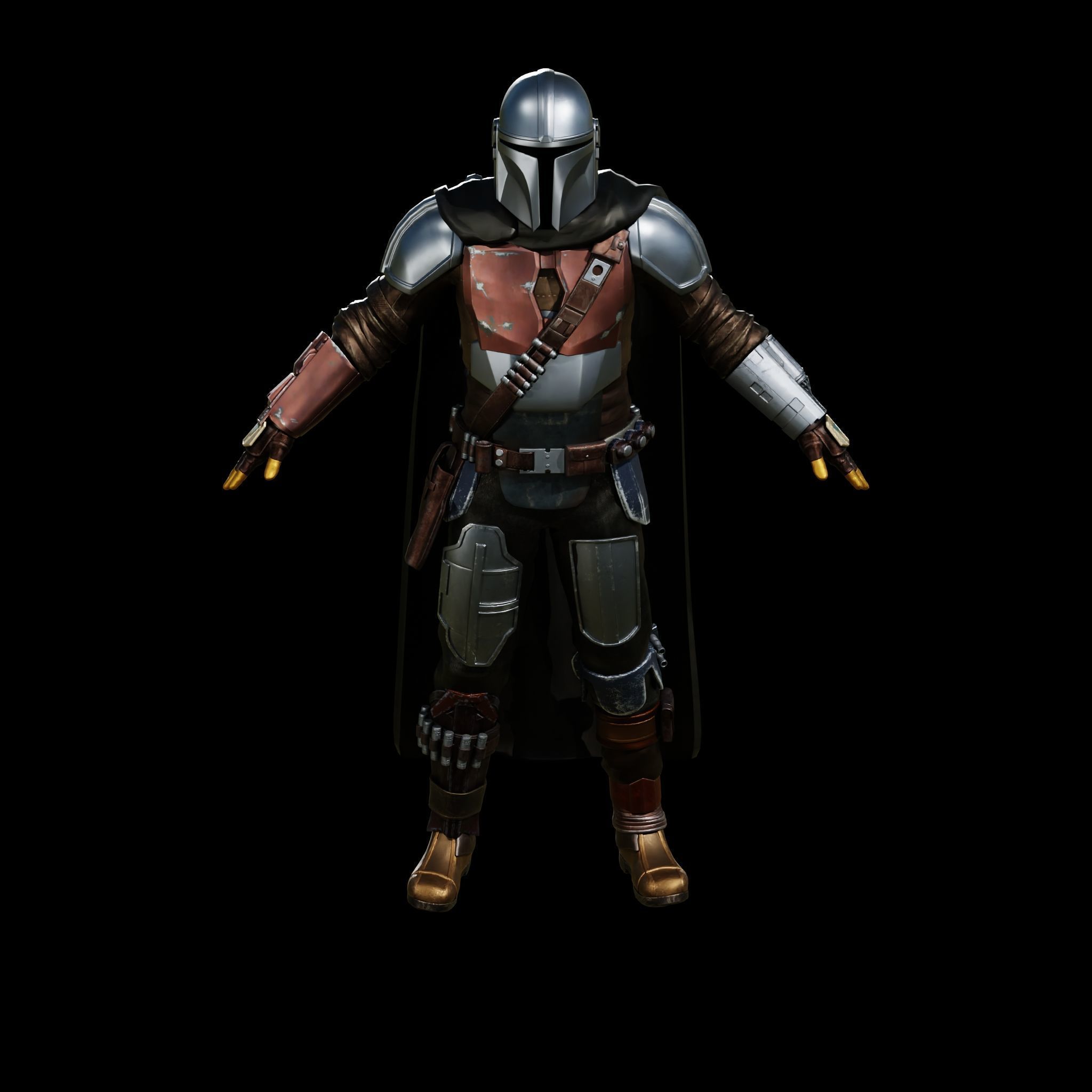 MANDALORIAN FULL COSPLAY with HELMET and JETPACK - FAN 3D PRINT 3D print model_36