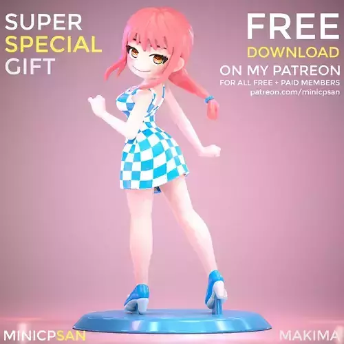 SPECIAL GIFT - Makima - Checkered Summer Dress - Chainsaw Man 3D print model