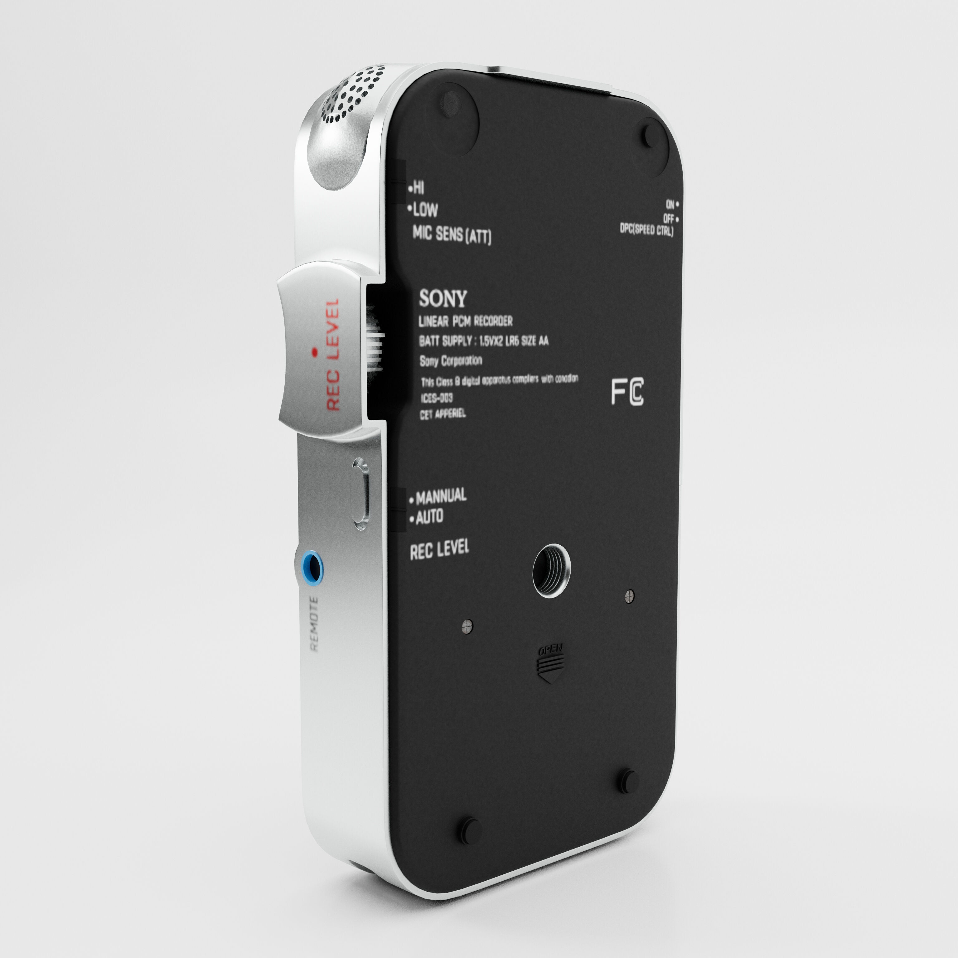 Sony PCM-M10 Voice Recorder Low-poly 3D model_4
