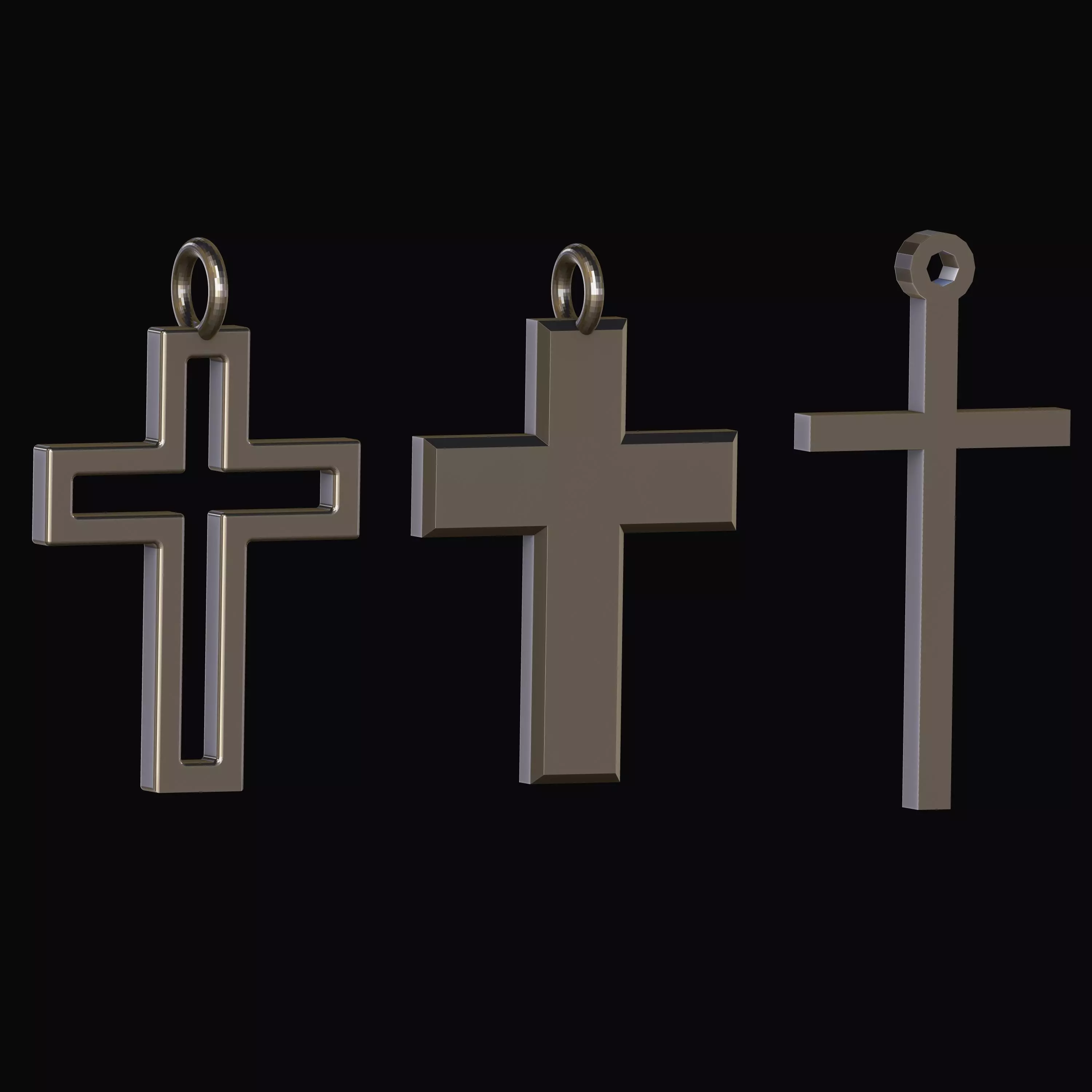 Cross Earring-Keychain-Pendant 3 Design Bundle 3D Printable  3D print model_1