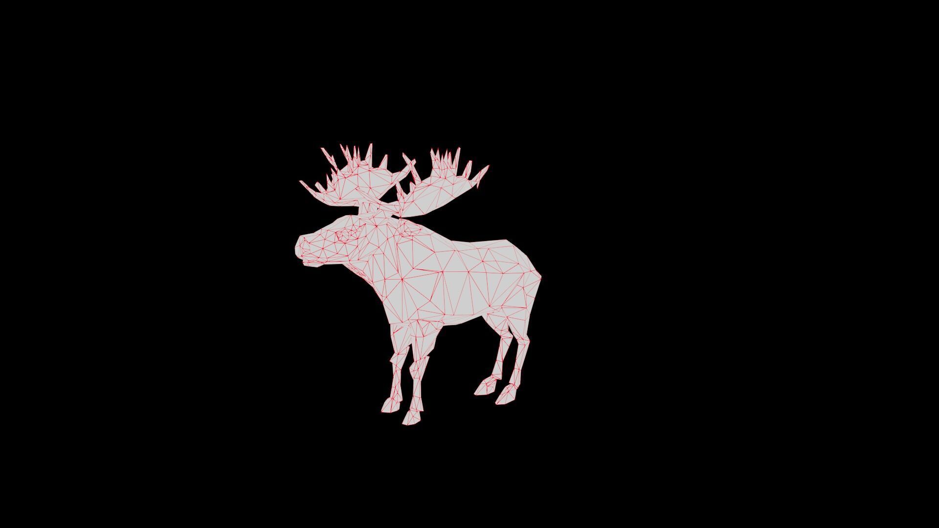 Moose low poly Low-poly 3D model_6
