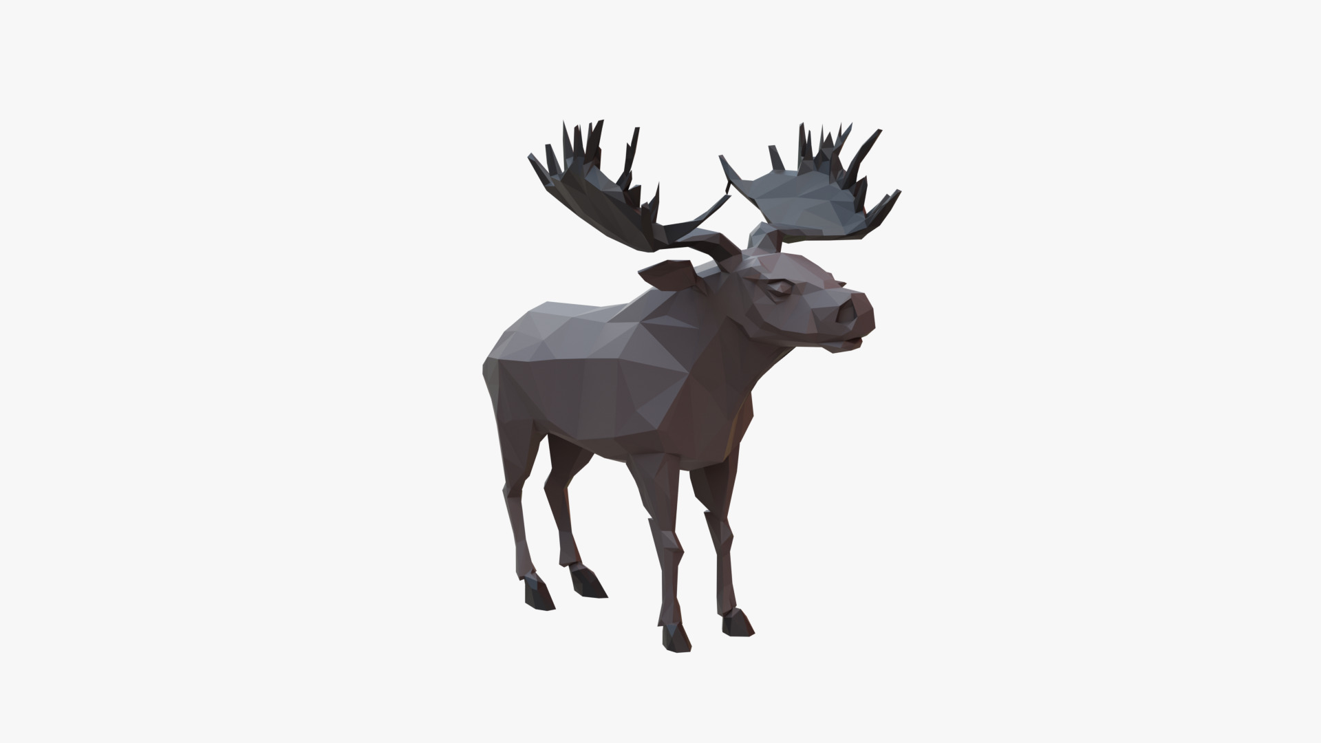 Moose low poly Low-poly 3D model_3