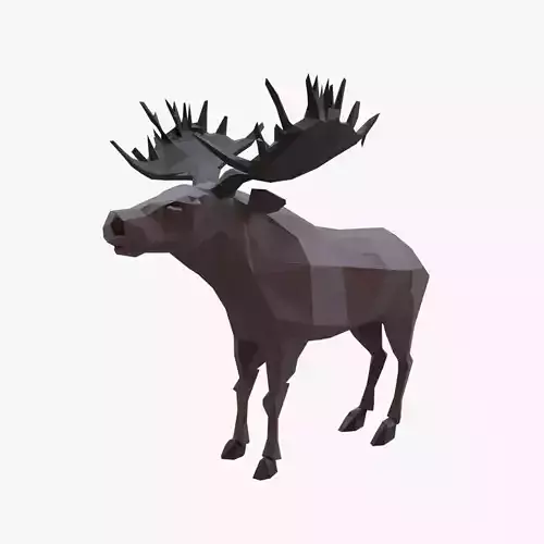 Moose low poly Low-poly 3D model