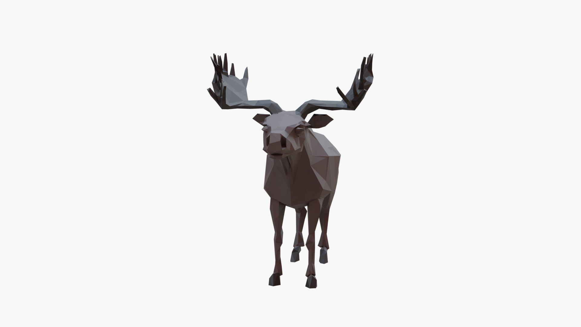 Moose low poly Low-poly 3D model_2