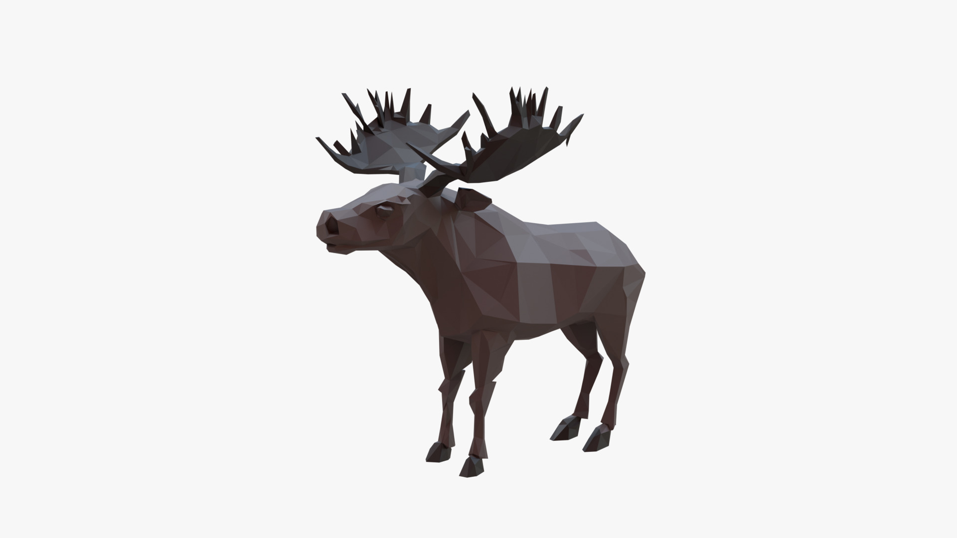 Moose low poly Low-poly 3D model_1
