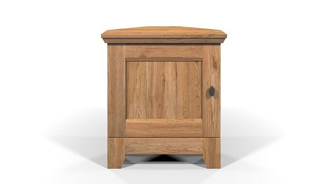 Country Corner Cabinet 1 Door Solid Natural Oak  3D model