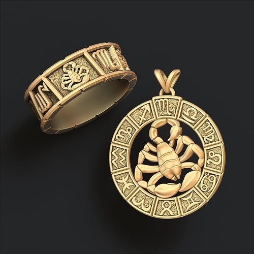 Horoscope Scorpio Ring Pendant v2 Collection 