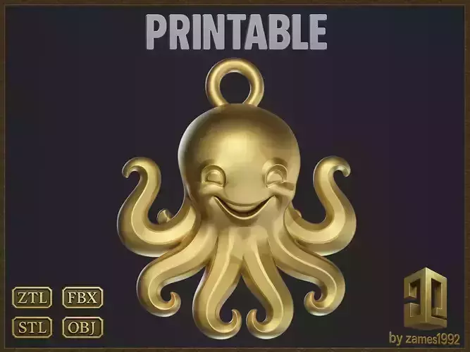 Cute Octopus Pendant