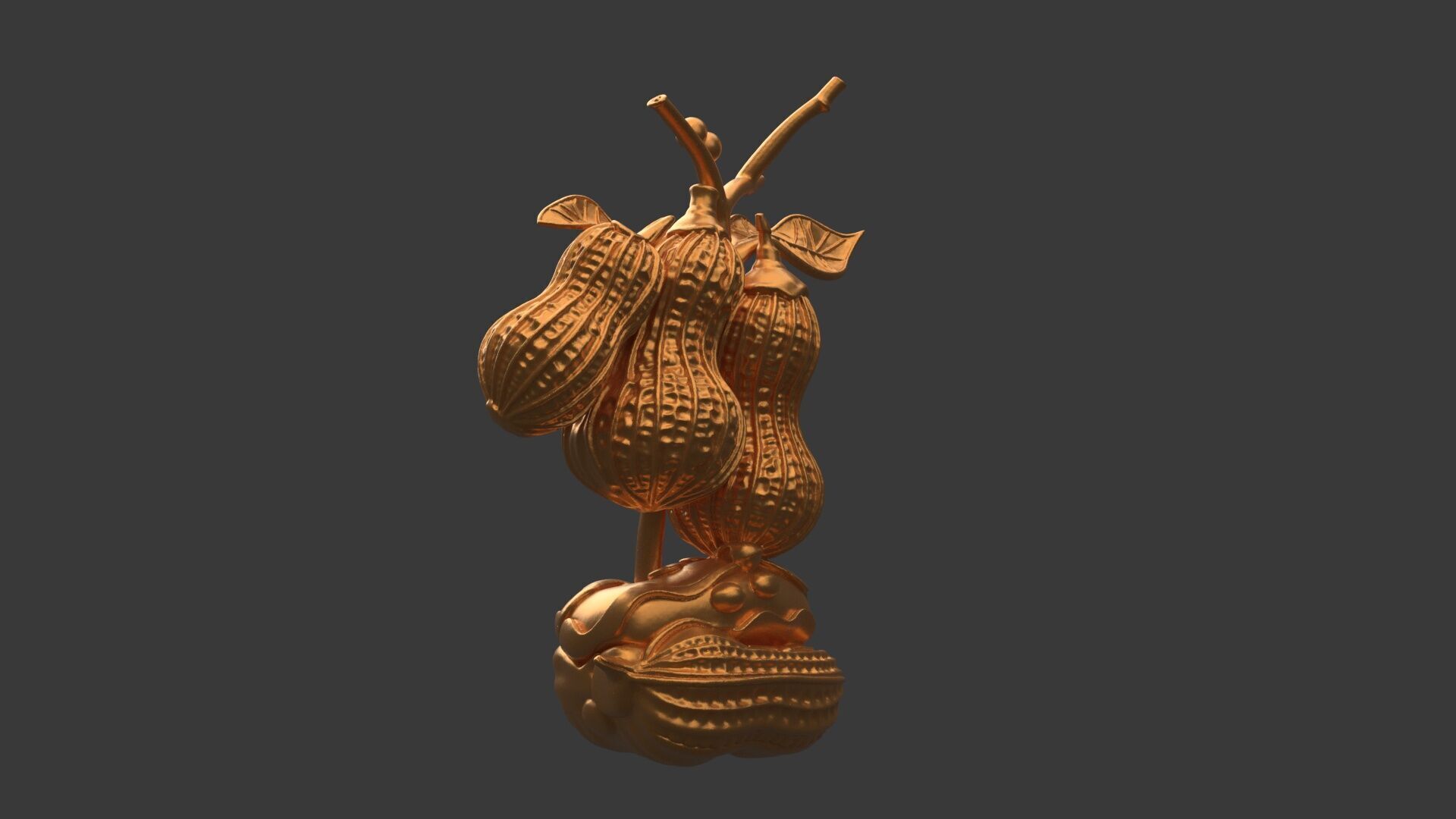 Chinese golden peanut display stand figure    3D model_7