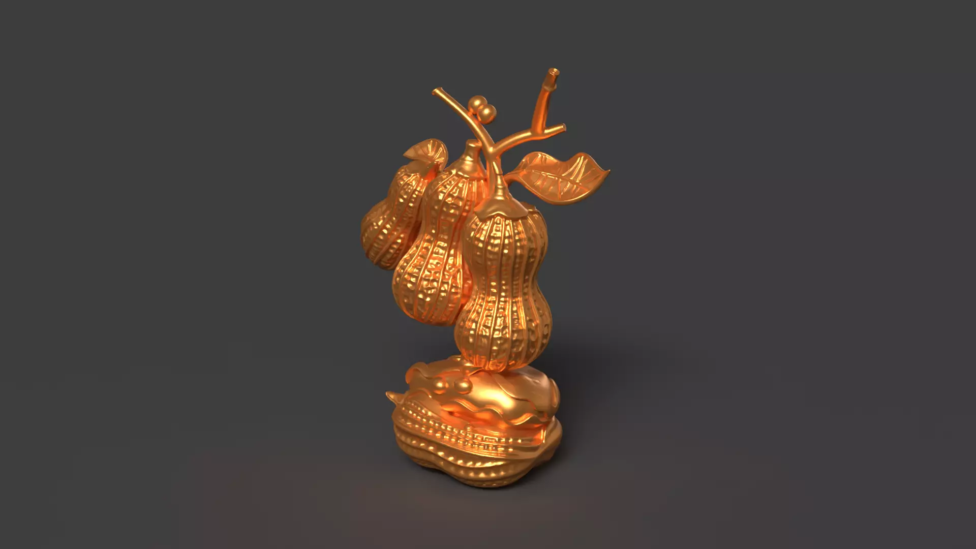 Chinese golden peanut display stand figure    3D model_0