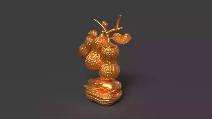 Chinese golden peanut display stand figure   