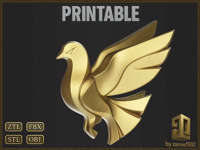 Pigeon Bird Pendant 3D print model