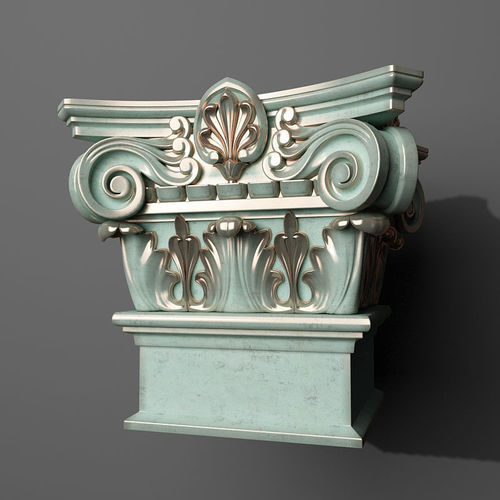 Capital ornately decorated column 3D print model