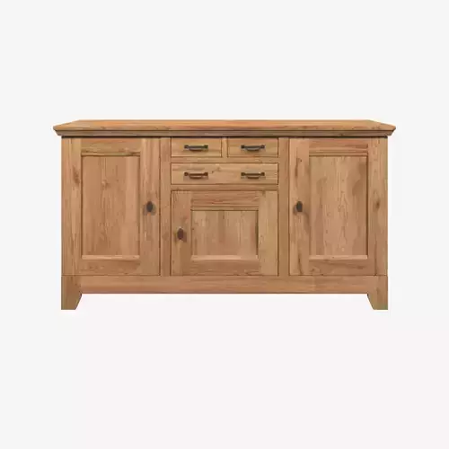 Country Sideboard 3 Door 3 Drawer Solid Natural Oak 