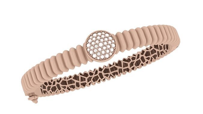 Bracelet - Bangle - round - diamonds - Spiral 002 3D print model