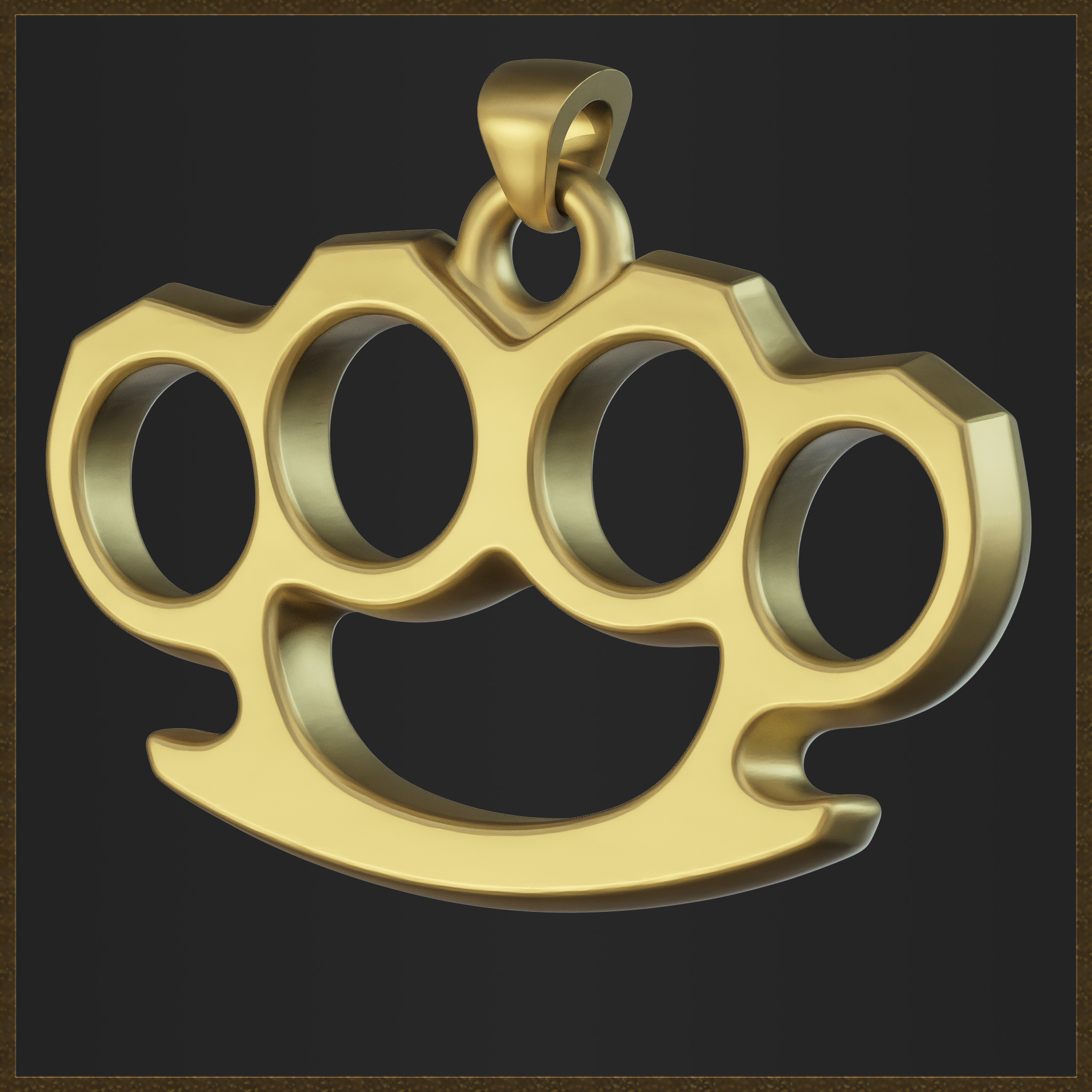 Brass Knuckles Jewelry  3D print model_6