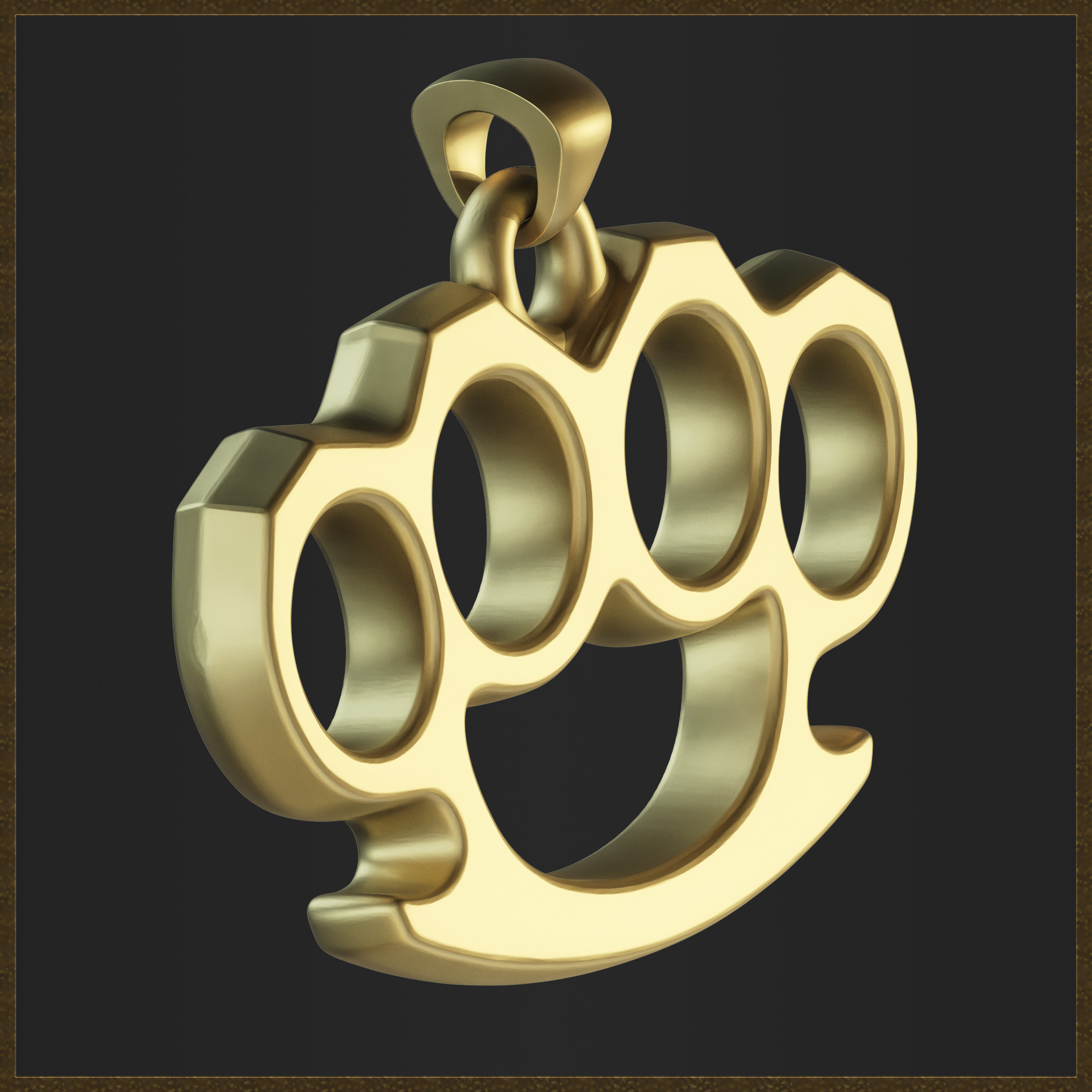 Brass Knuckles Jewelry  3D print model_2