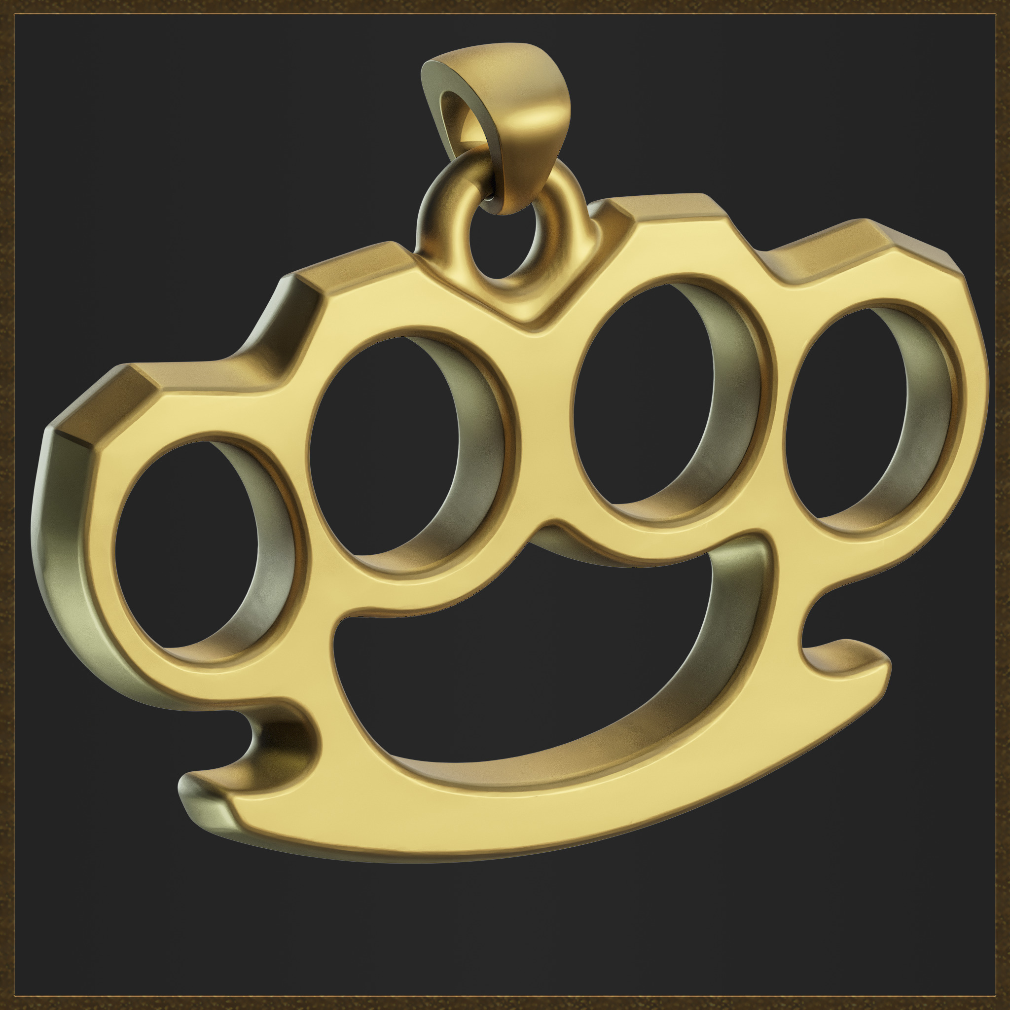 Brass Knuckles Jewelry  3D print model_3