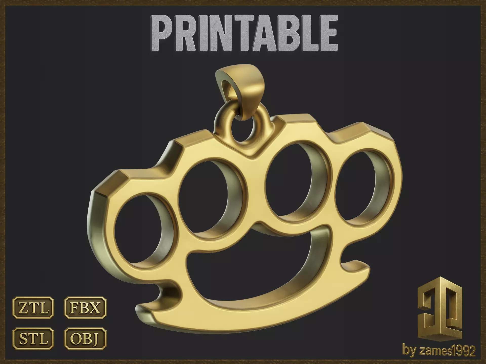 Brass Knuckles Jewelry  3D print model_0